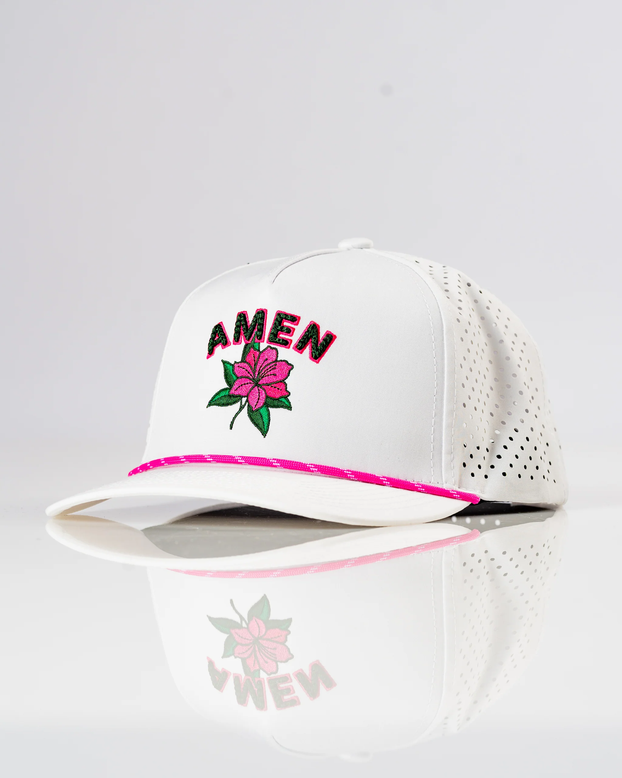 Amen Azalea White - Perforated Rope Hat - Image 3