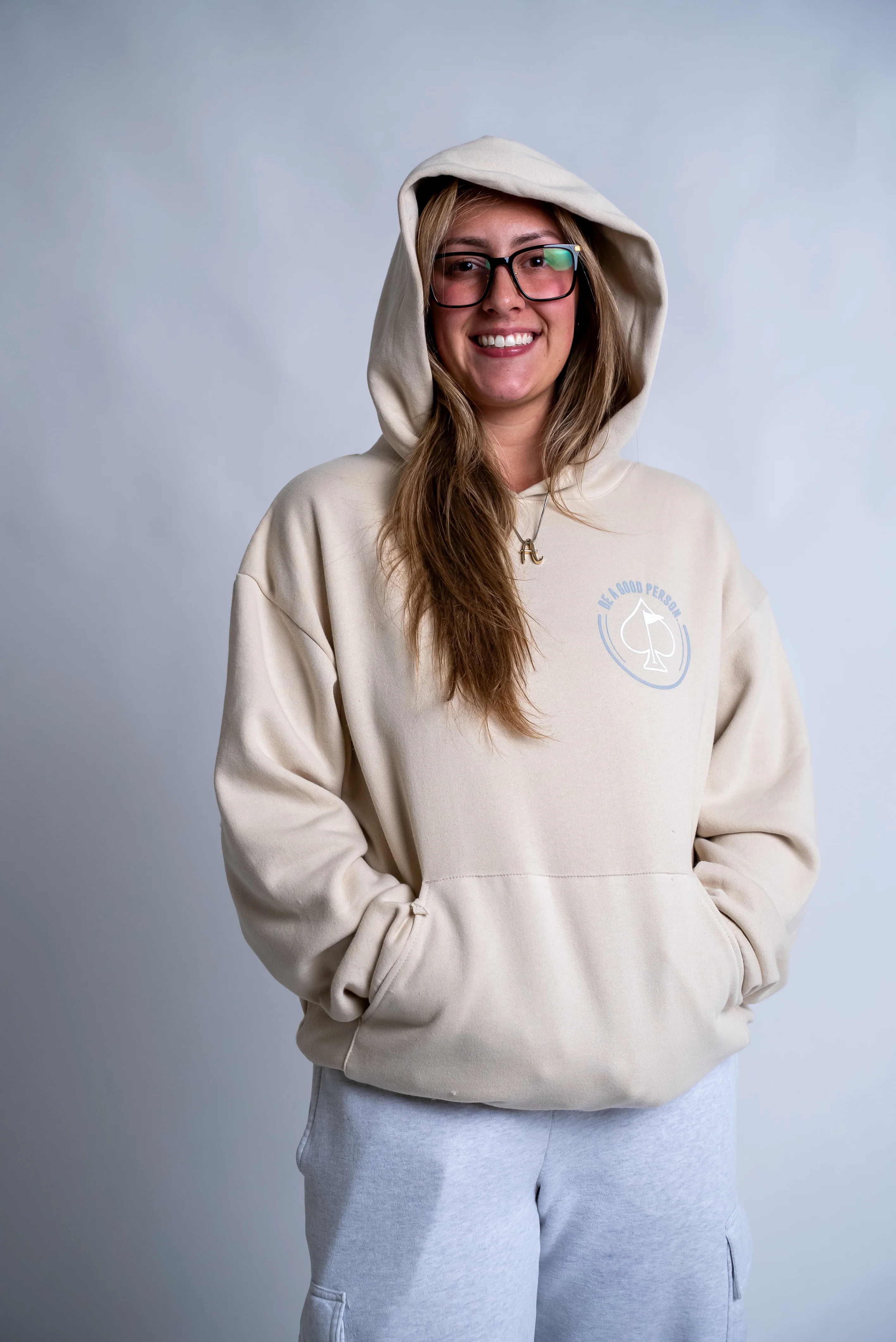Be A Good Person X Pins and Aces Relax Hood Hoodie - Cream - Image 13
