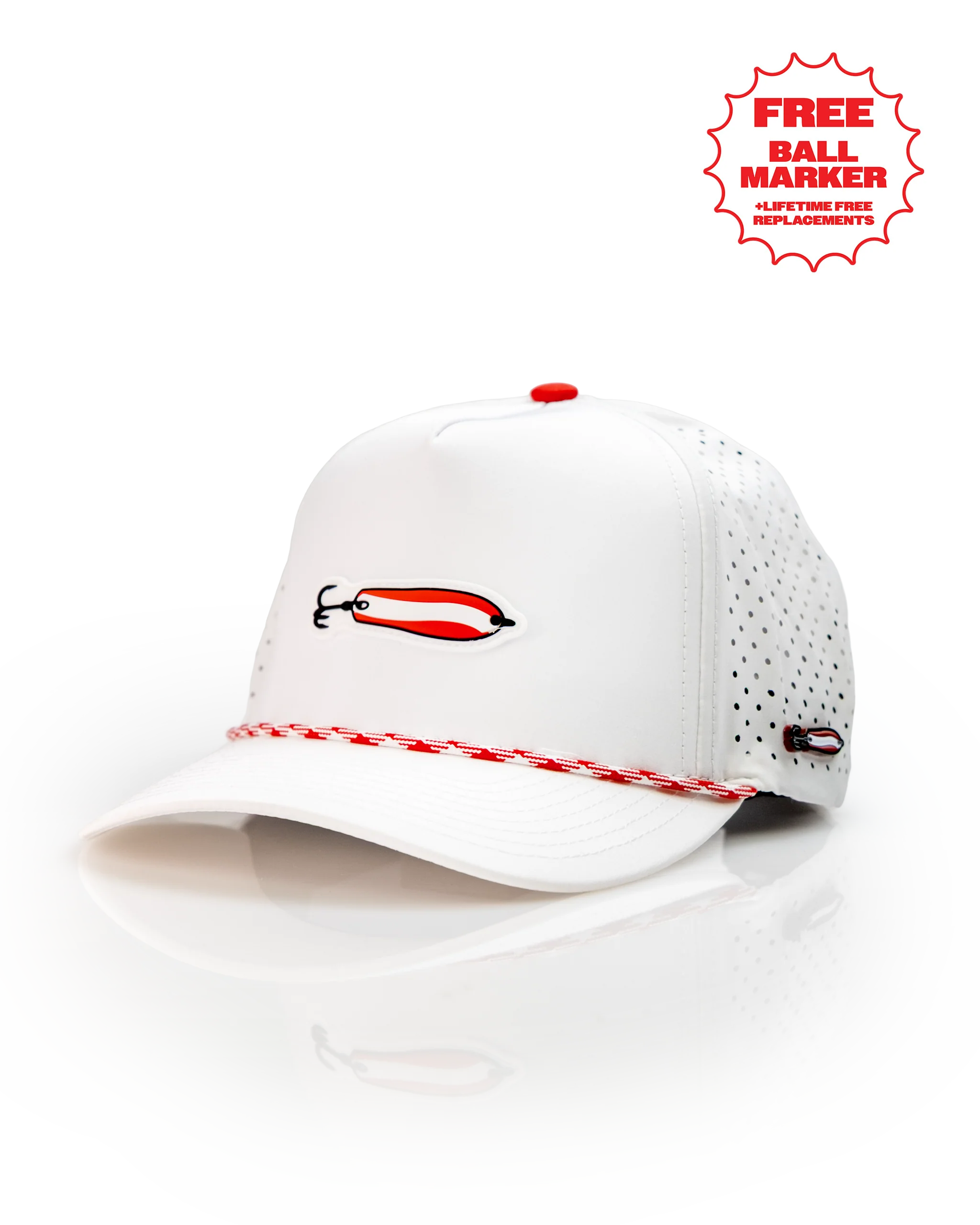 Dare Devil Spoon White - Perforated Rope Hat