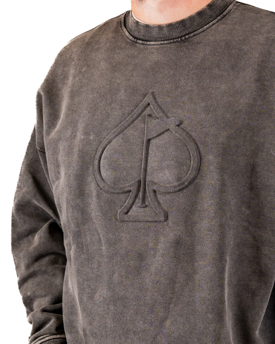 Embossed Spade Crewneck - Washed Iron - Image 2