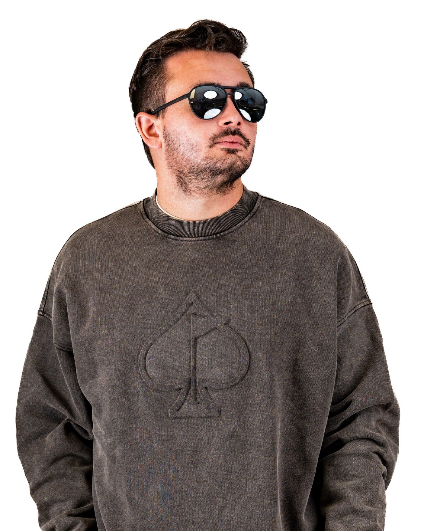 Embossed Spade Crewneck - Washed Iron - Image 3