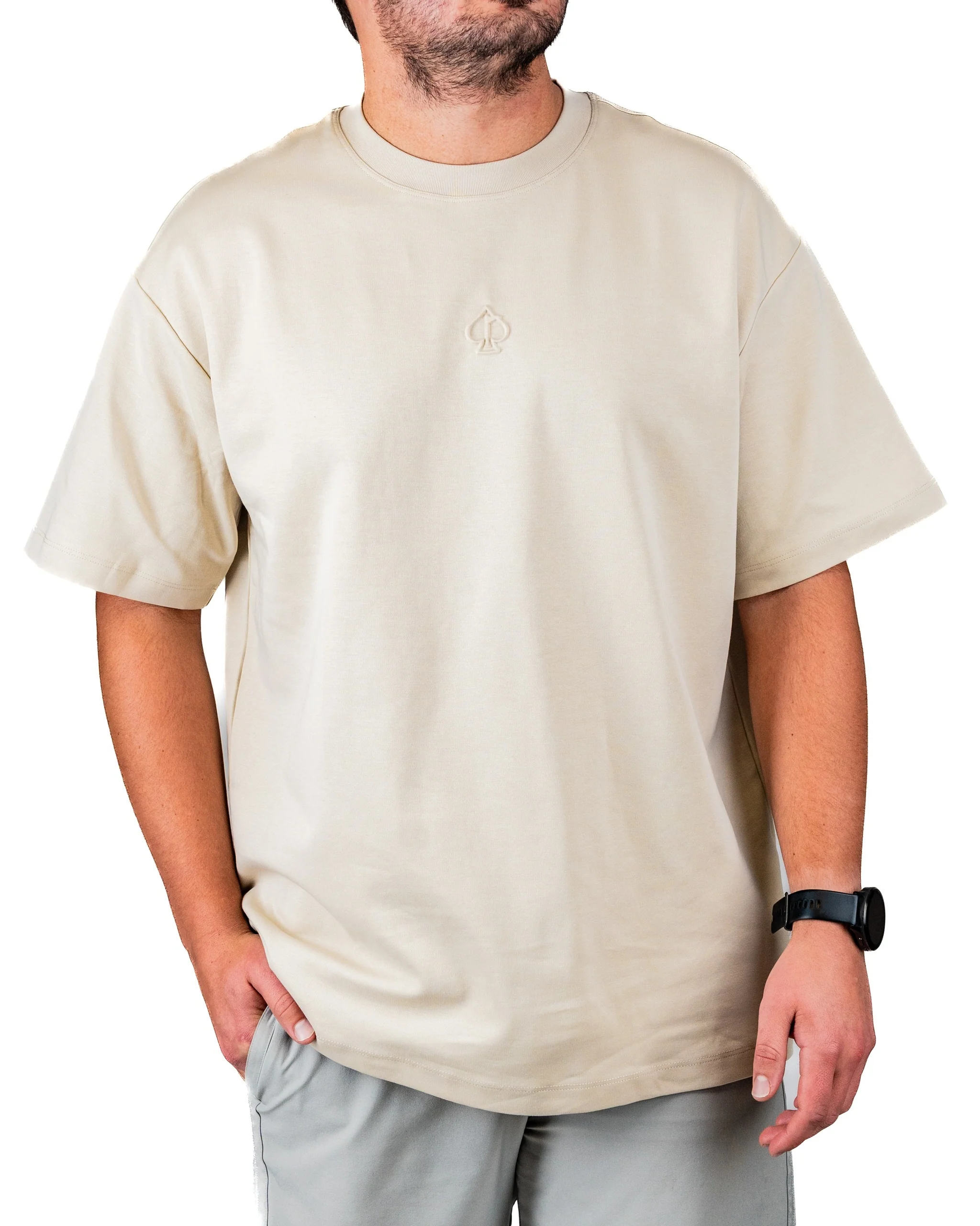 Embossed Spade Tee Shirt - Cream
