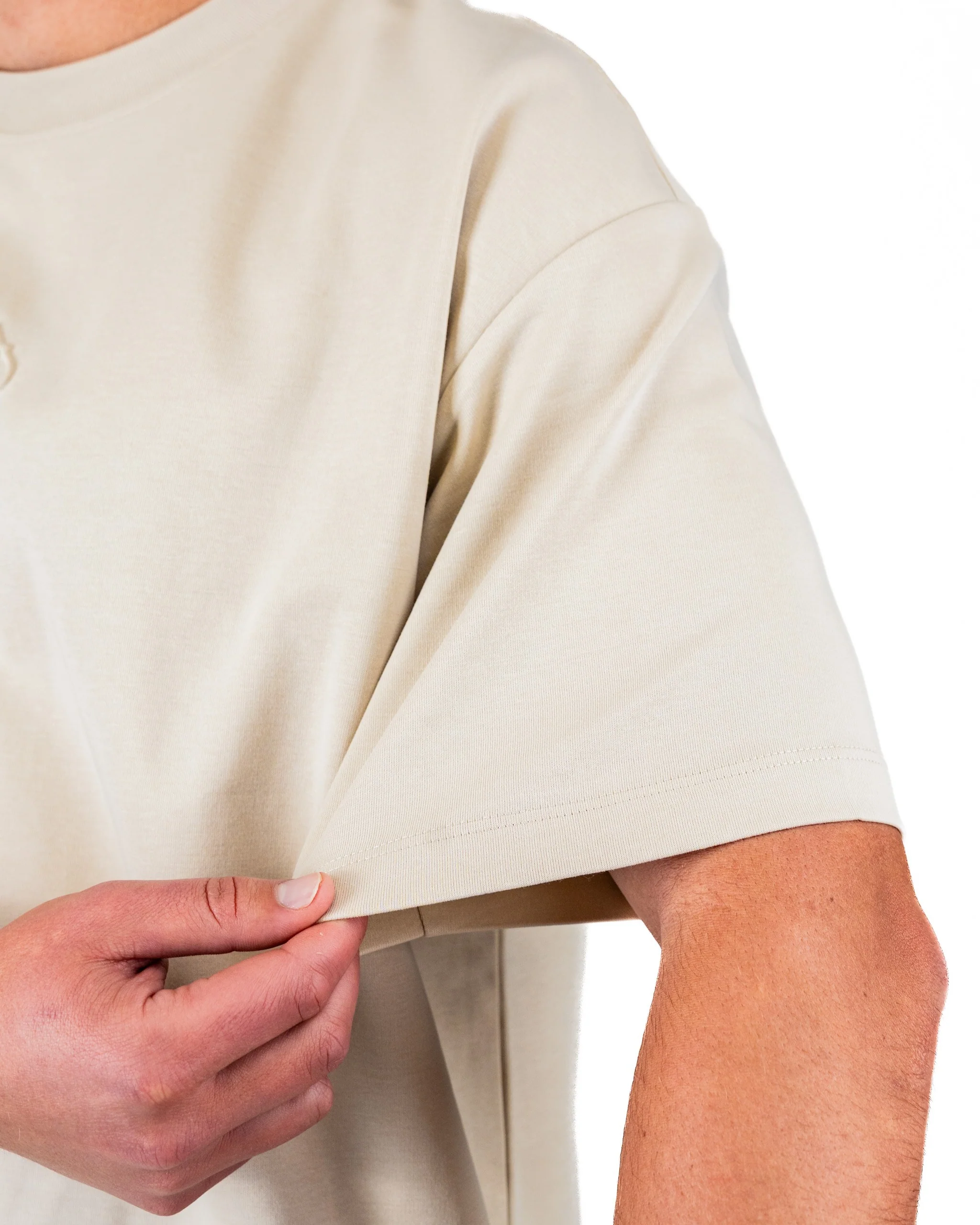 Embossed Spade Tee Shirt - Cream - Image 5