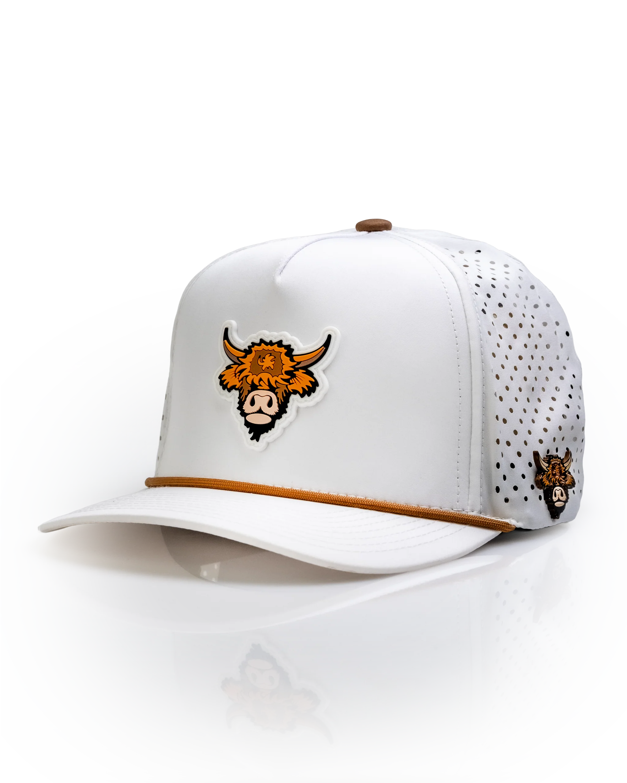 Highland Cow White - Perforated Rope Hat - Image 4