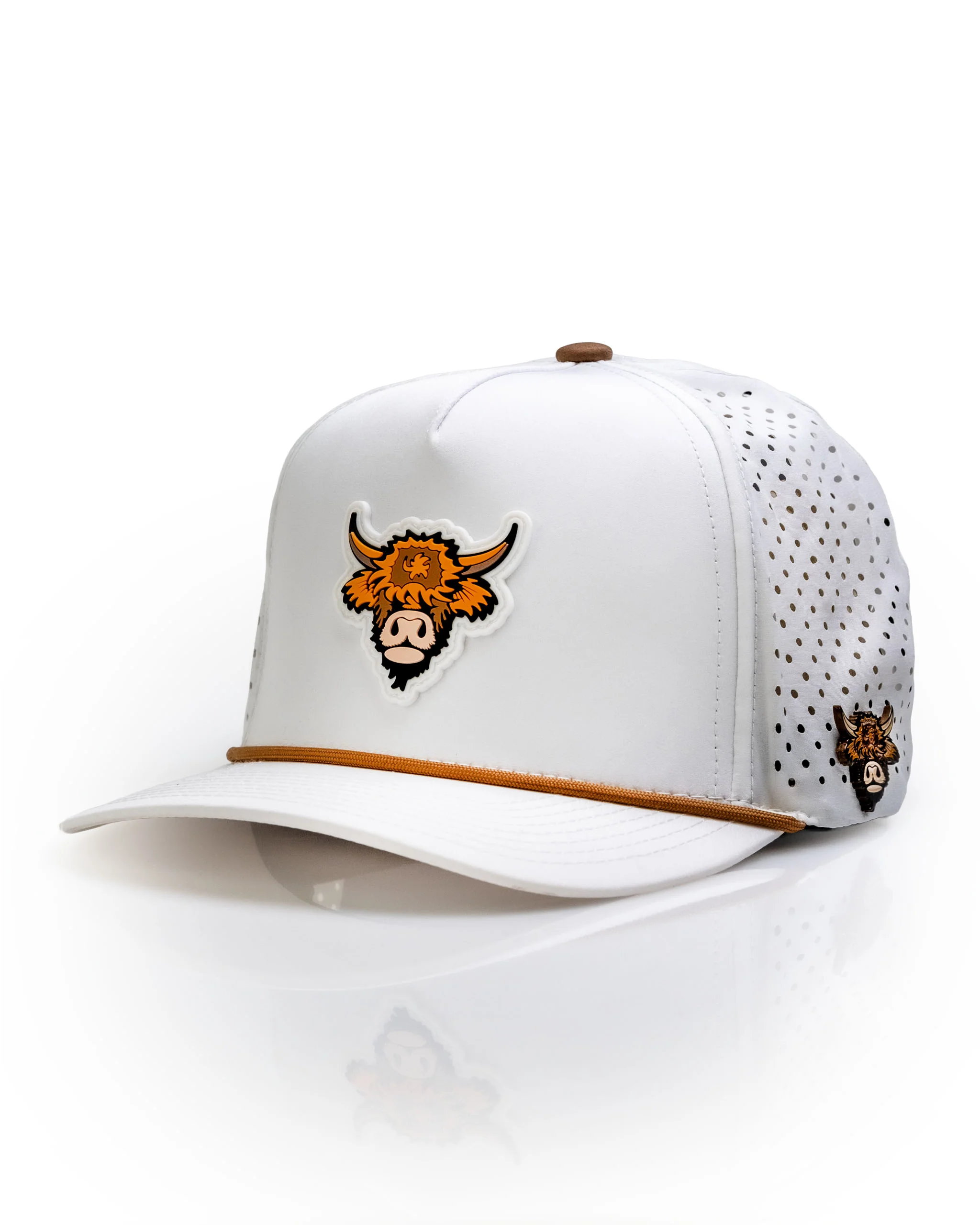 Highland Cow White - Perforated Rope Hat - Image 7