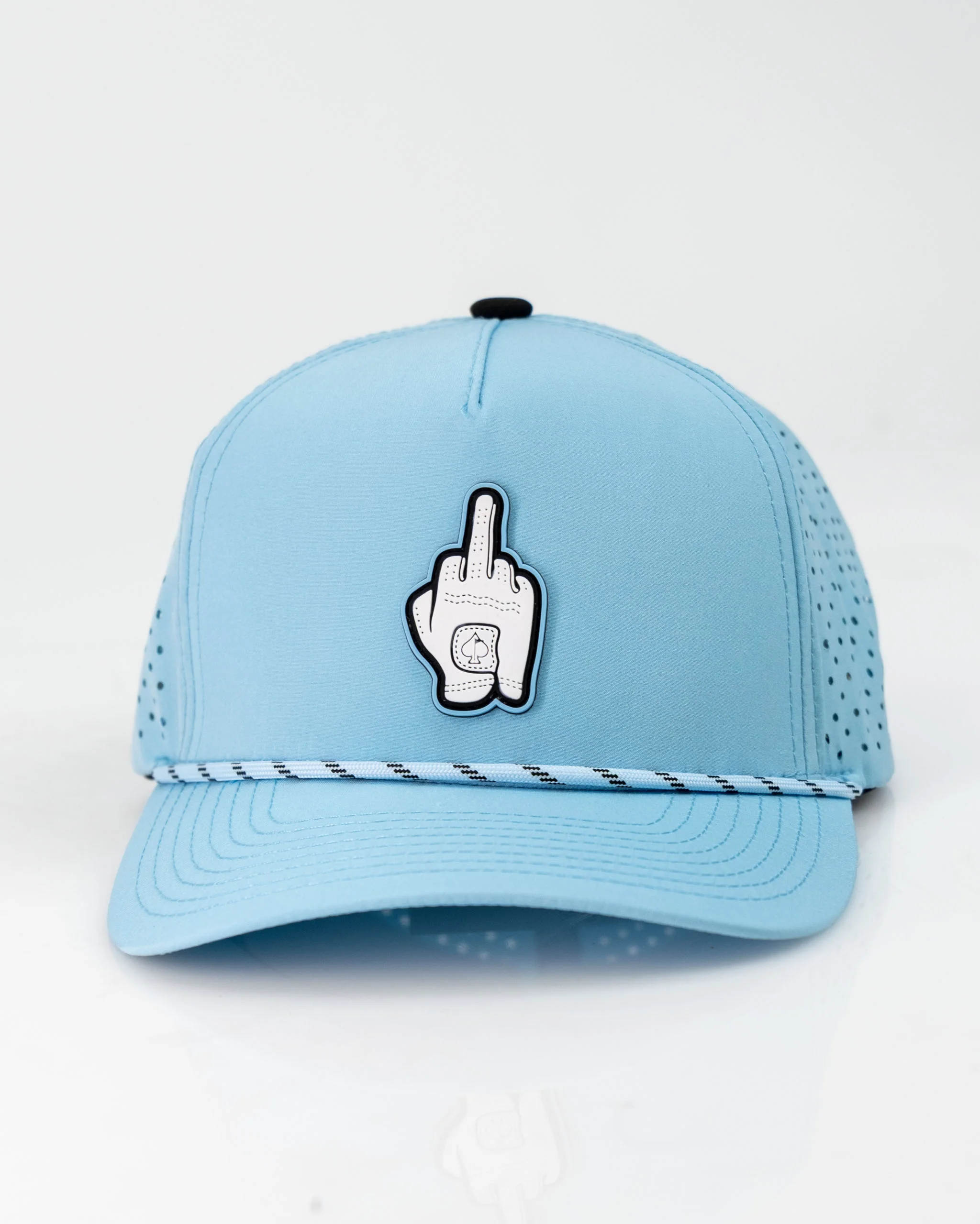 Middle Finger Baby Blue - Perforated Rope Hat - Image 3