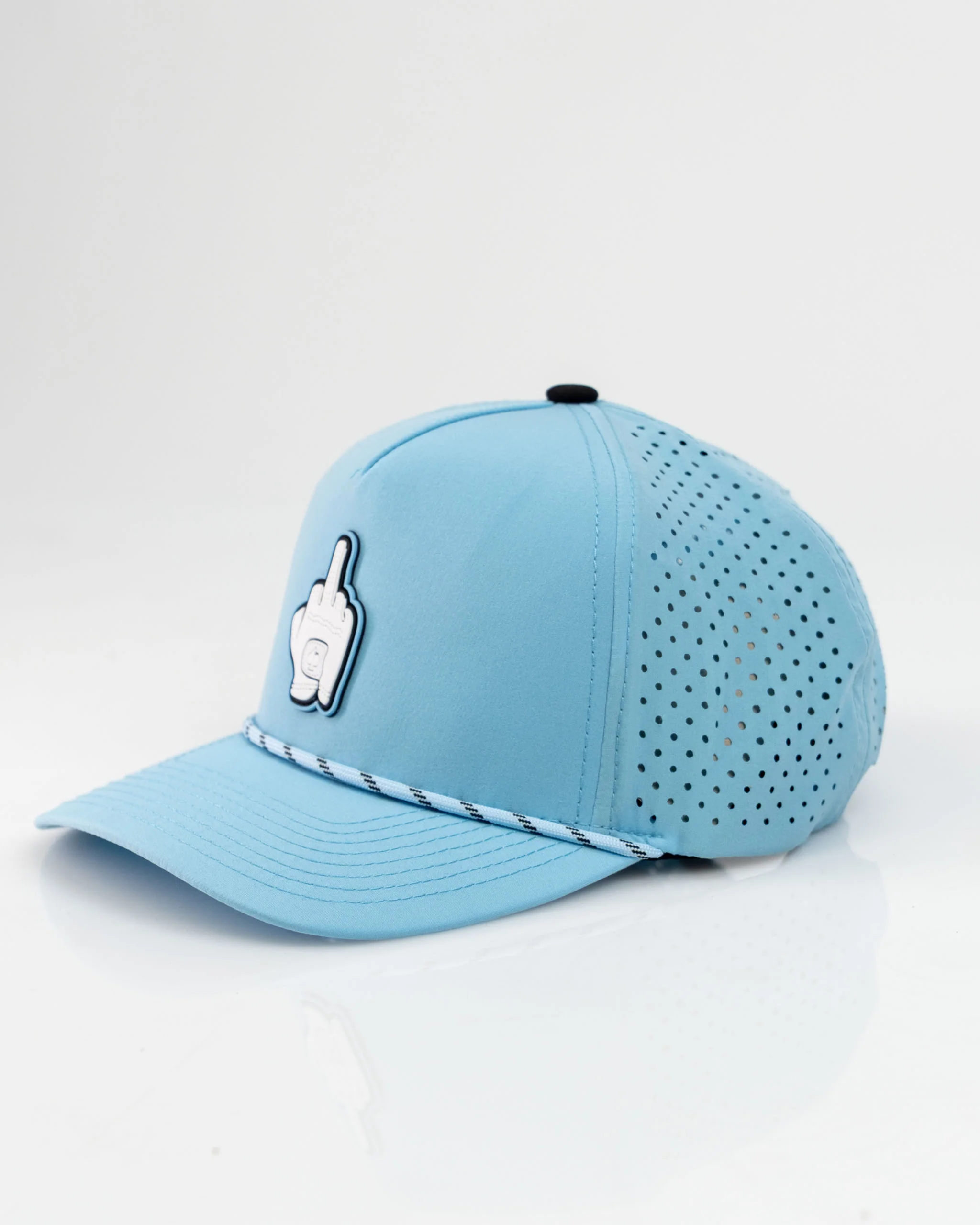 Middle Finger Baby Blue - Perforated Rope Hat - Image 5