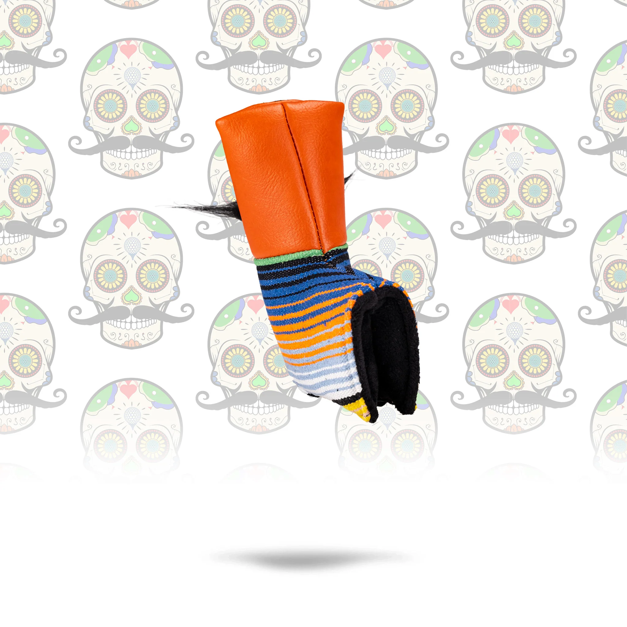 Mustache Sugar Skull - Blade Putter Cover Orange - Image 5
