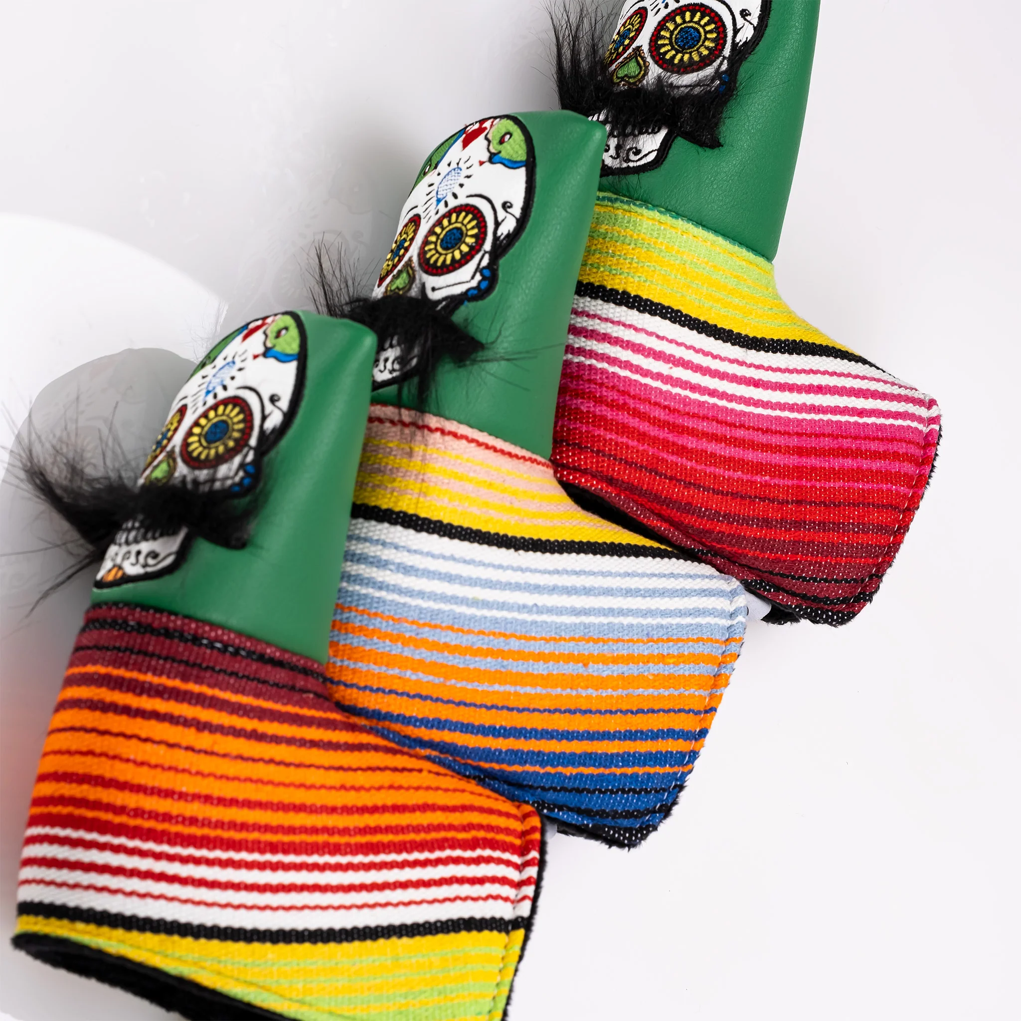 Mustache Sugar Skull - Blade Putter Cover Green - Image 11