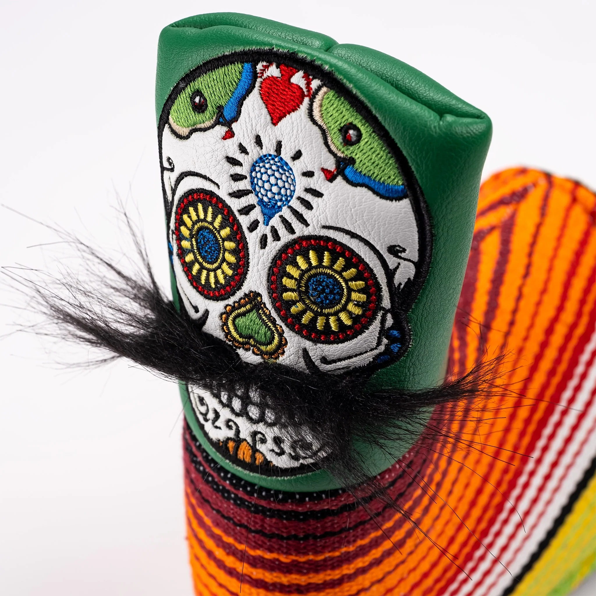 Mustache Sugar Skull - Blade Putter Cover Green - Image 8