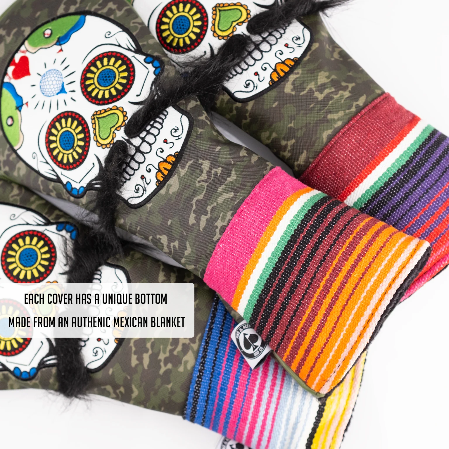 Mustache Sugar Skull - Fairway Cover Green Camo - Image 12