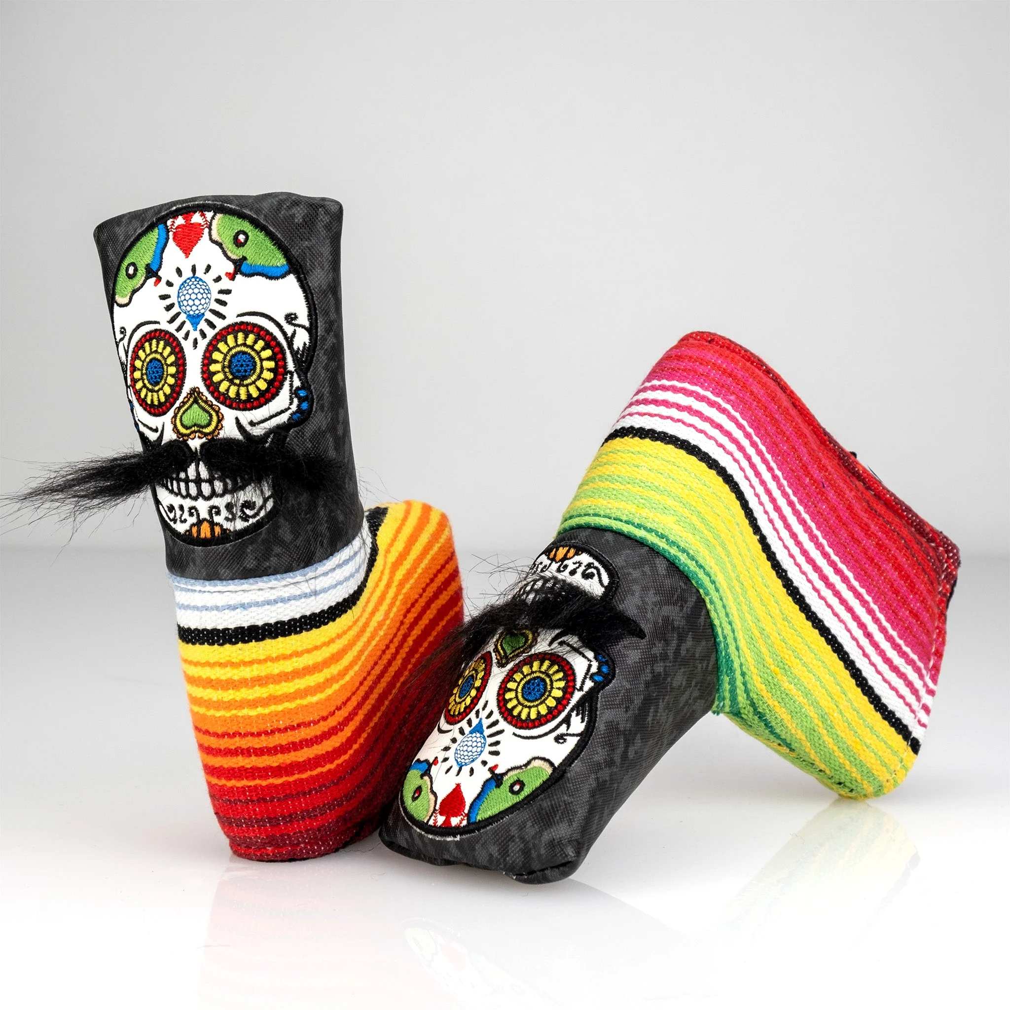 Mustache Sugar Skull - Blade Putter Cover Gray Camo - Image 3