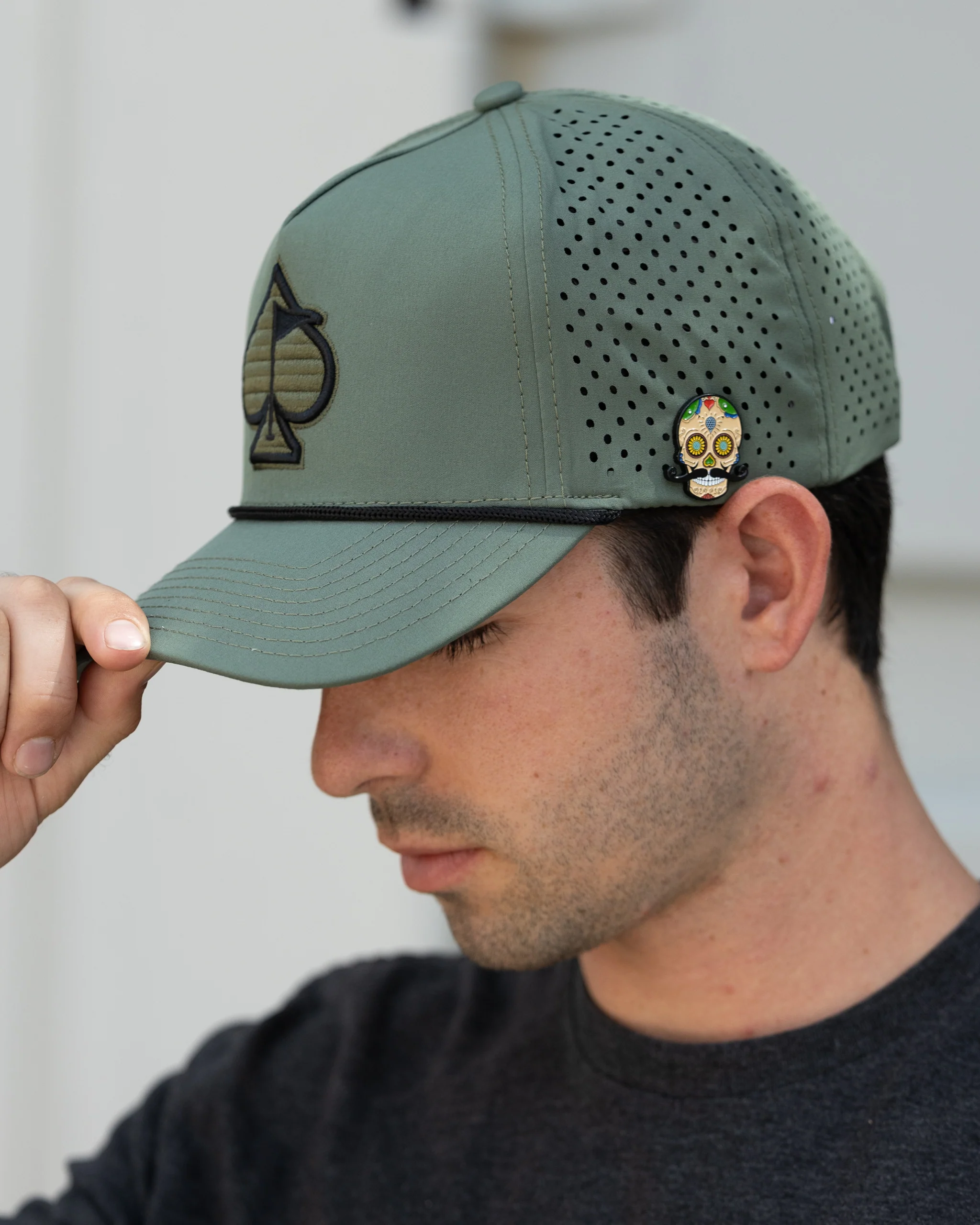 Perforated Rope Hat - Olive - Image 12