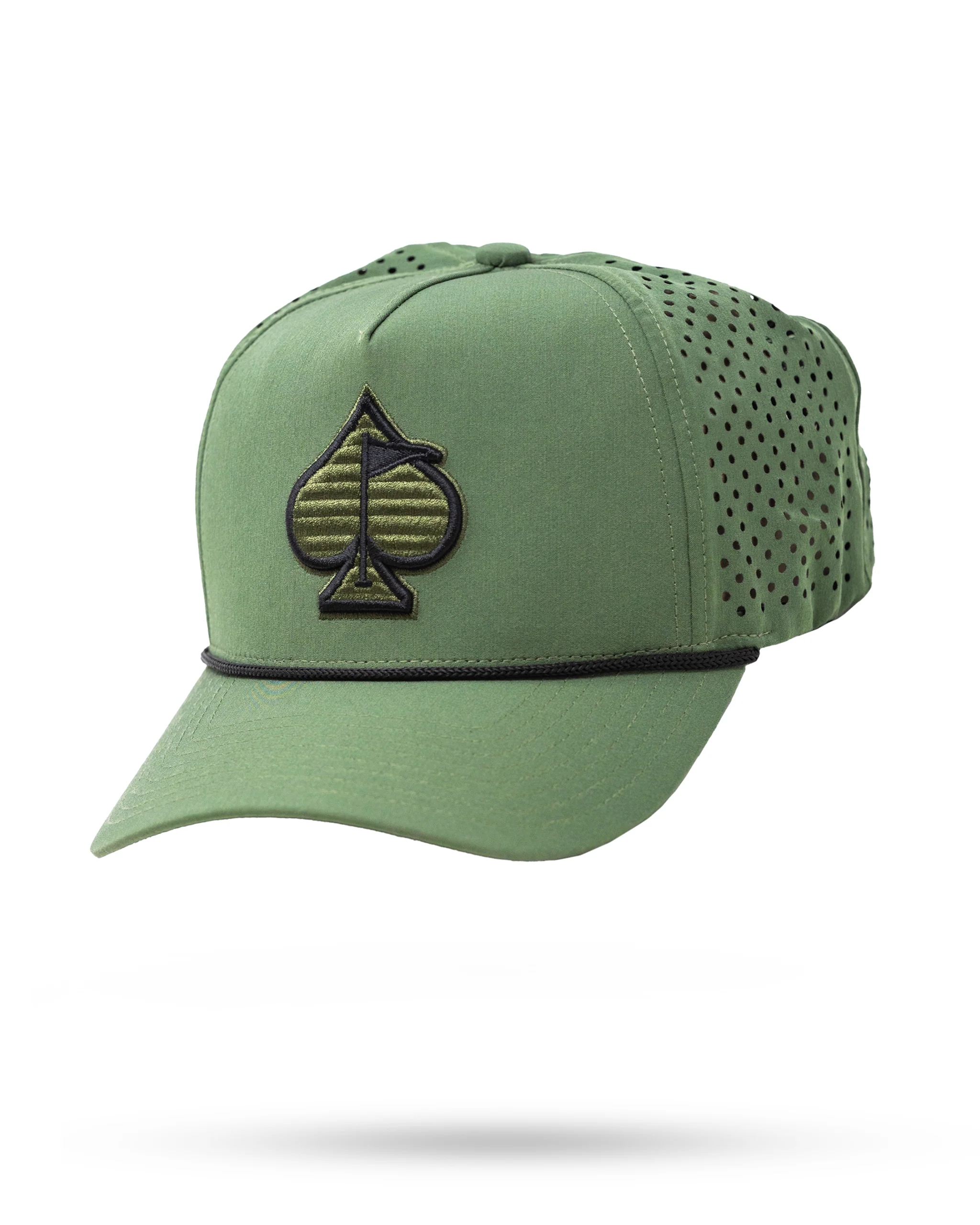 Perforated Rope Hat - Olive - Image 7