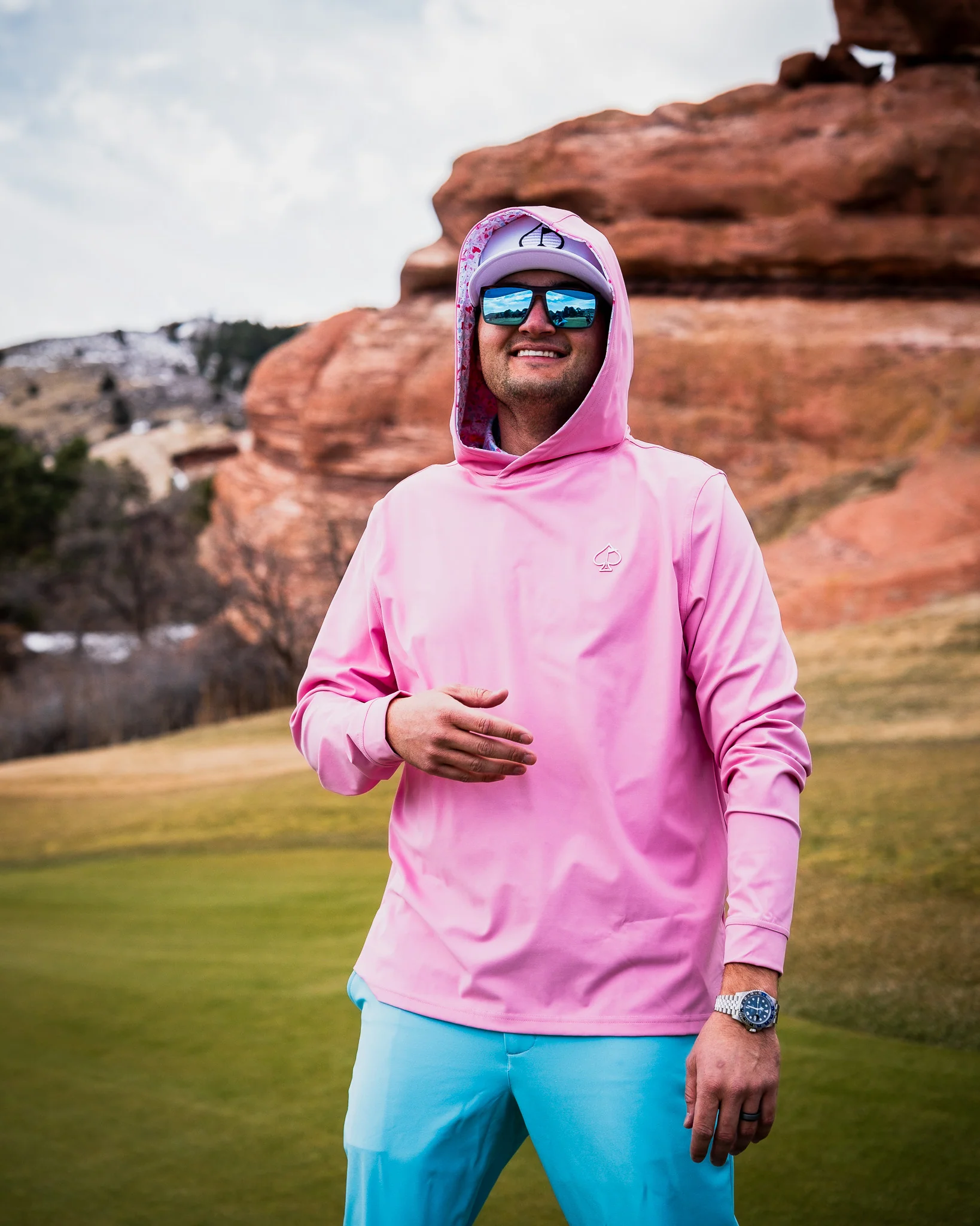 Performance Golf Hoodie - Flamingo Shatter - Image 6