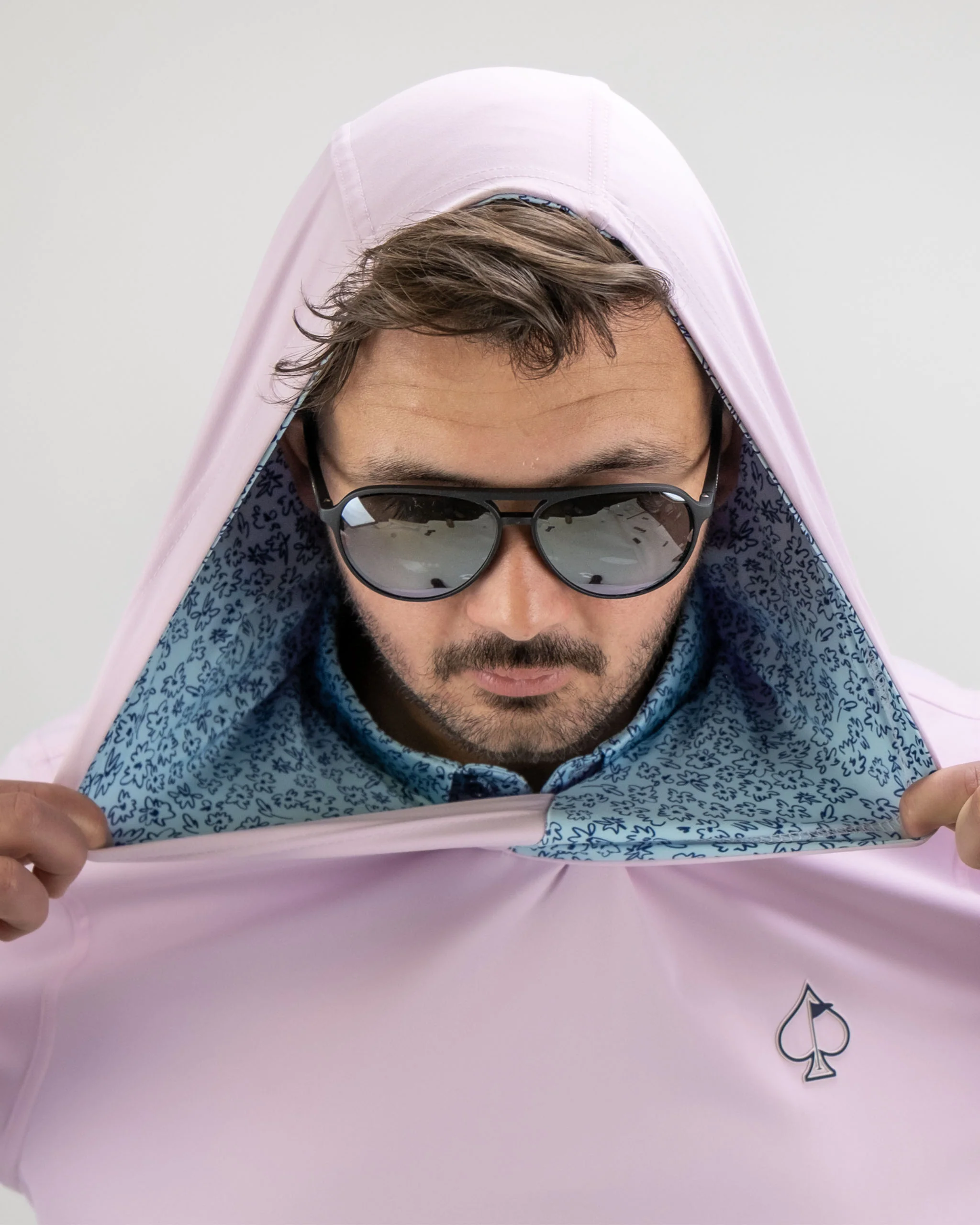 Performance Golf Hoodie - Flower Doodle Blue - Image 2