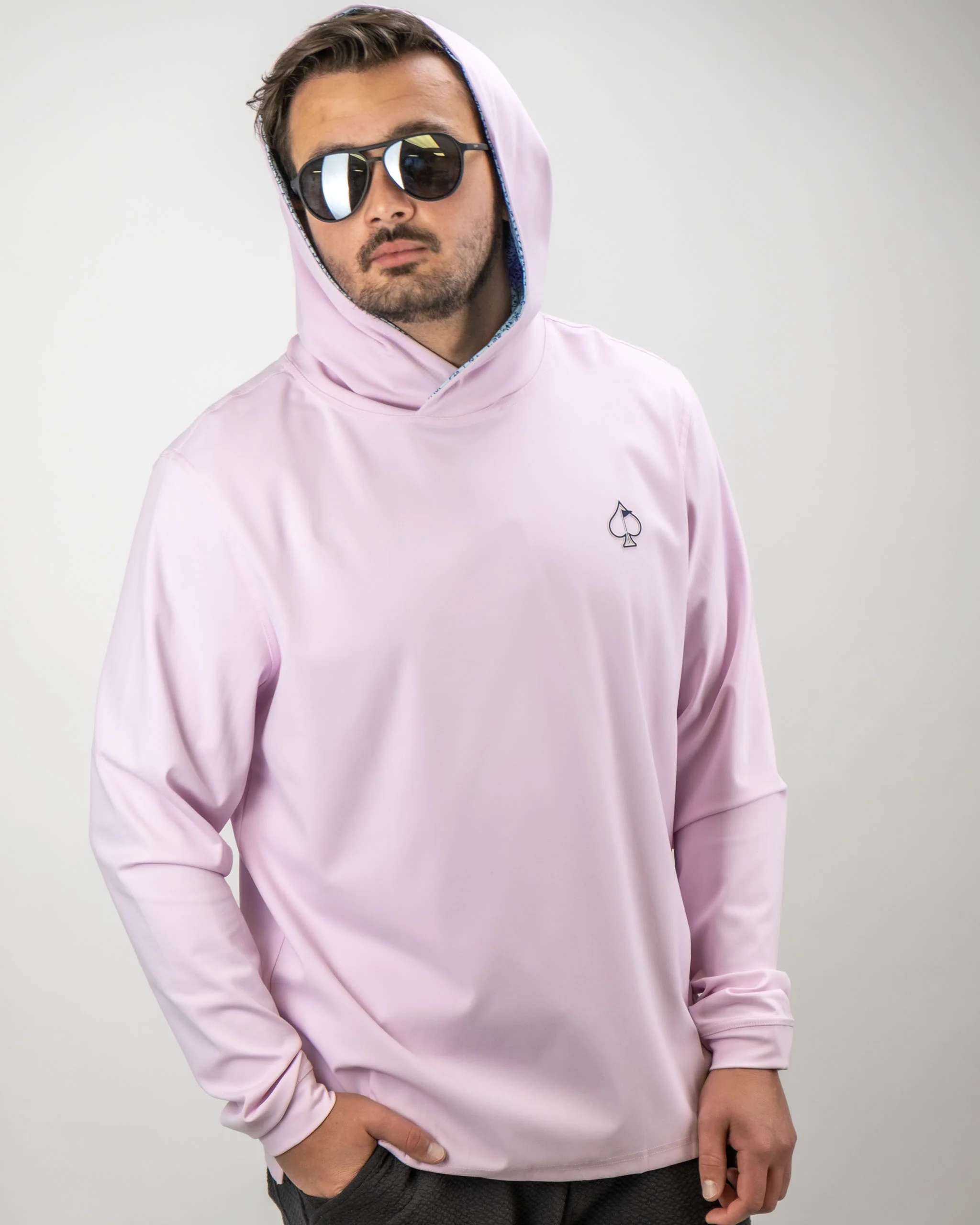 Performance Golf Hoodie - Flower Doodle Blue - Image 3