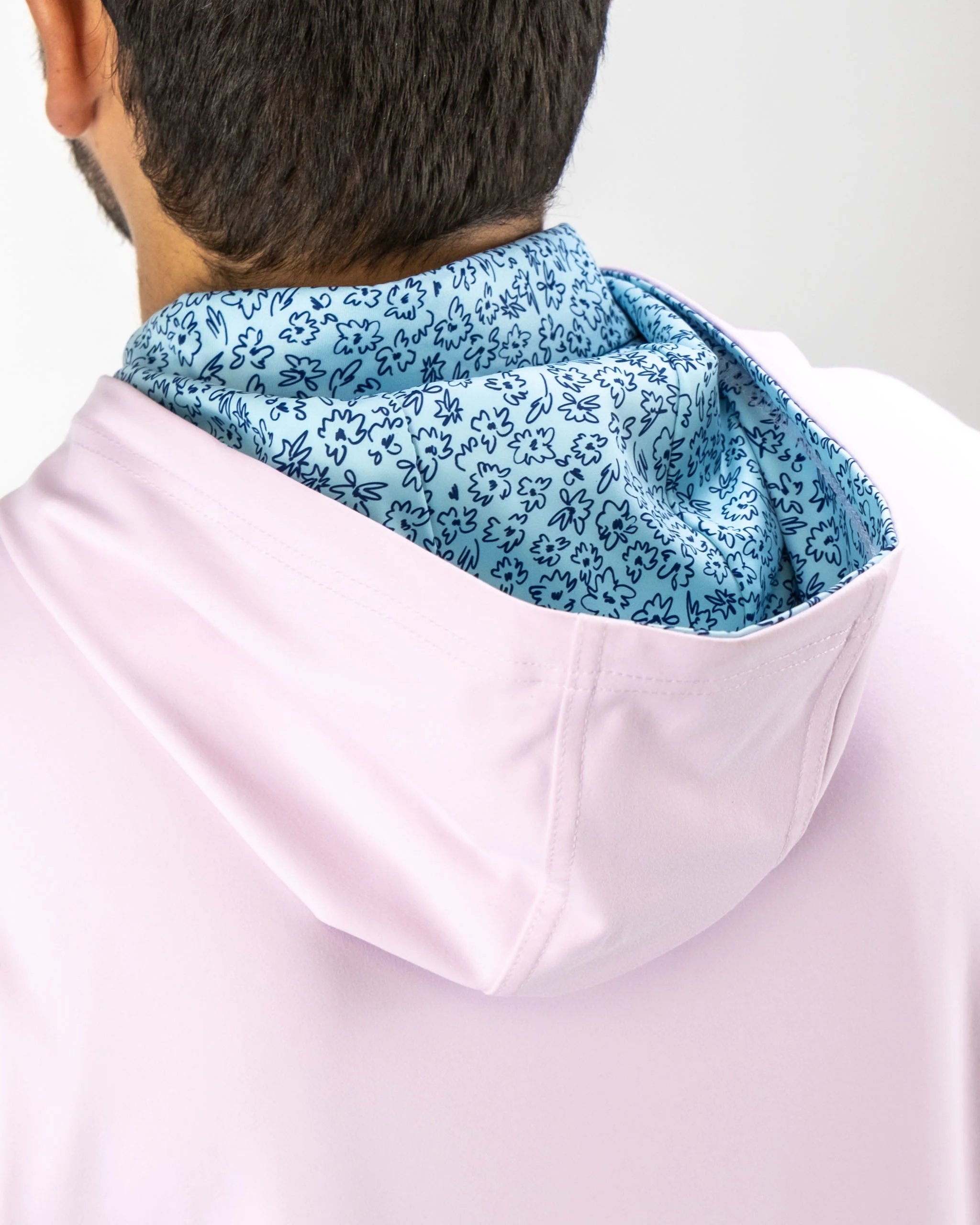 Performance Golf Hoodie - Flower Doodle Blue - Image 4