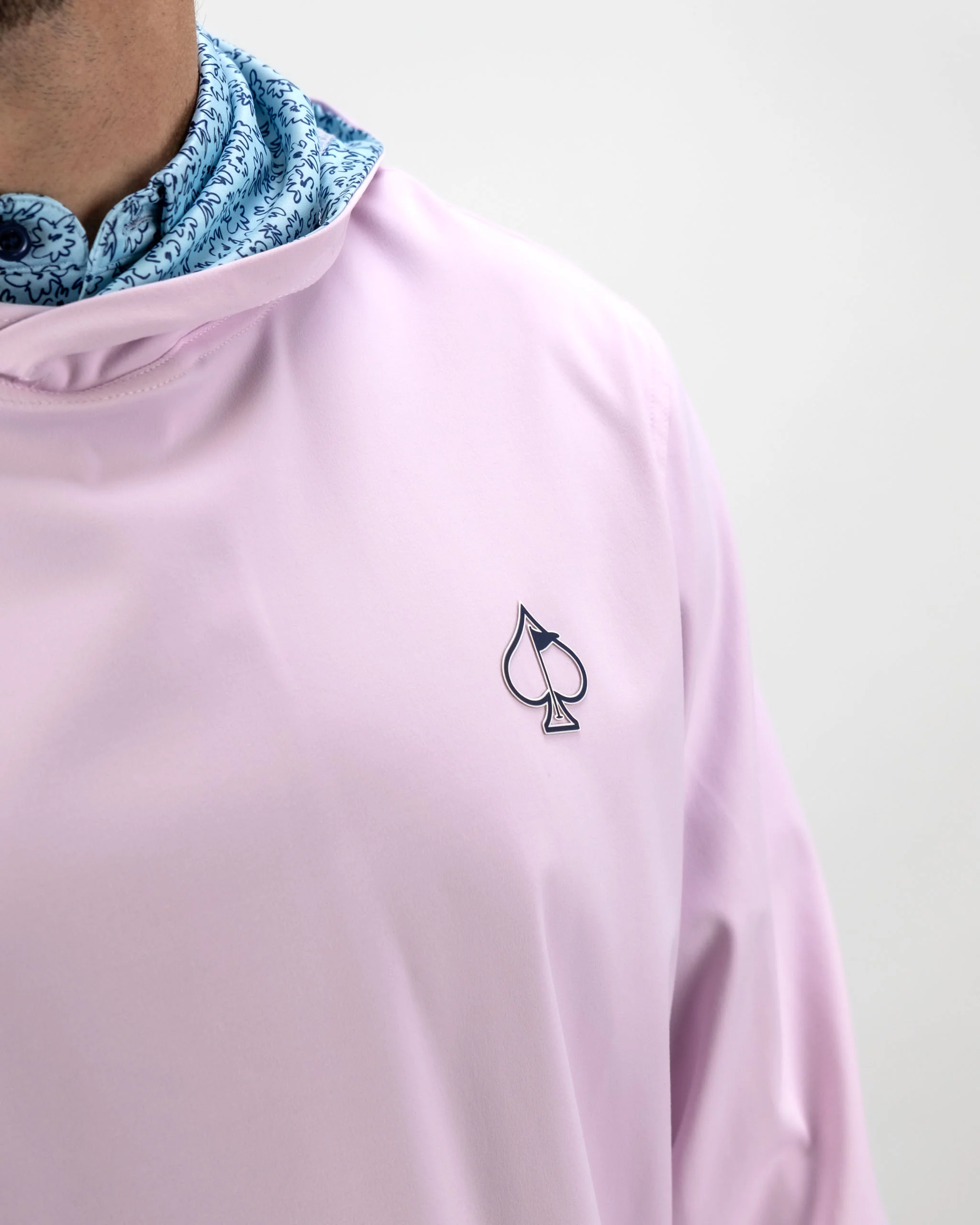 Performance Golf Hoodie - Flower Doodle Blue - Image 5