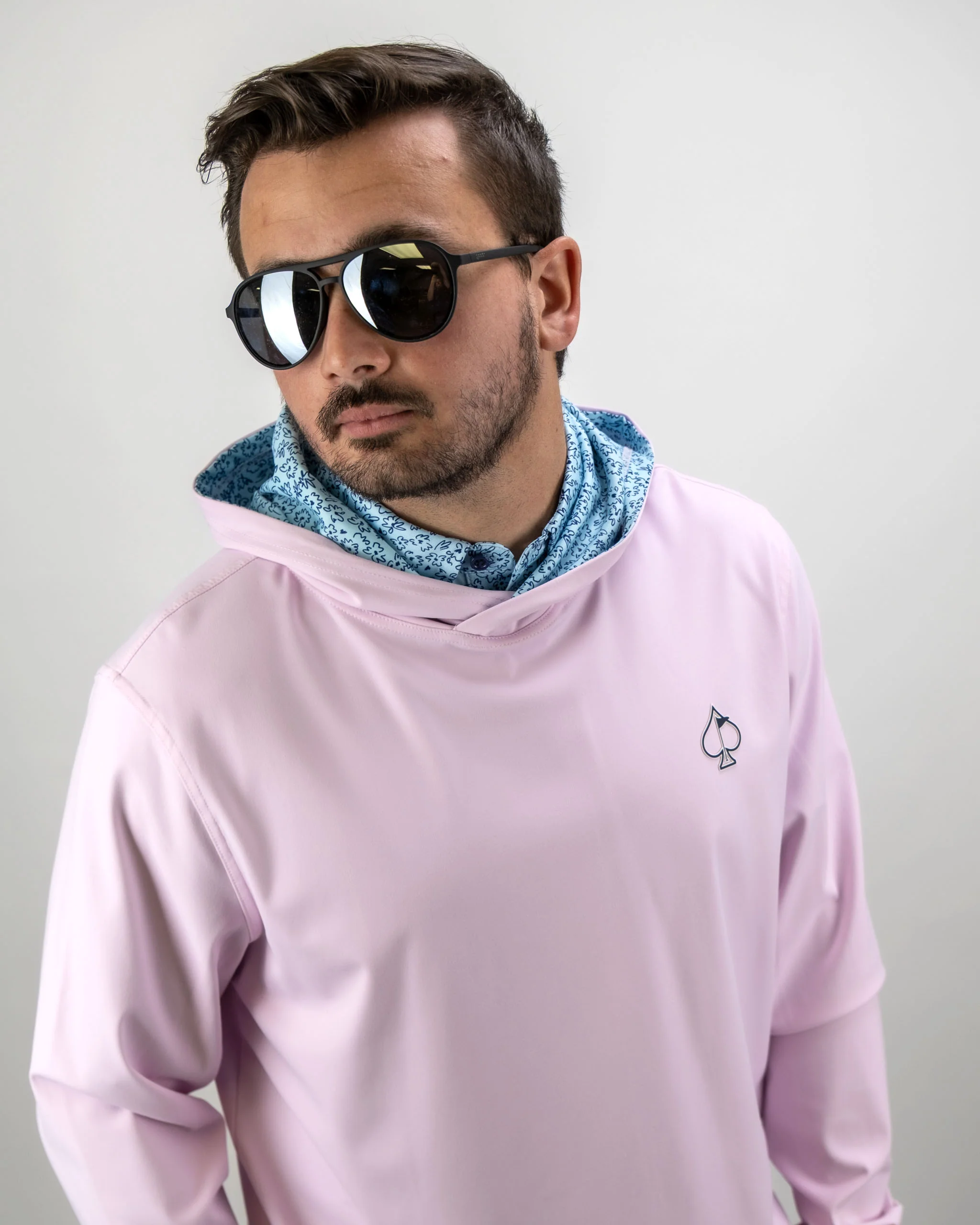 Performance Golf Hoodie - Flower Doodle Blue - Image 8