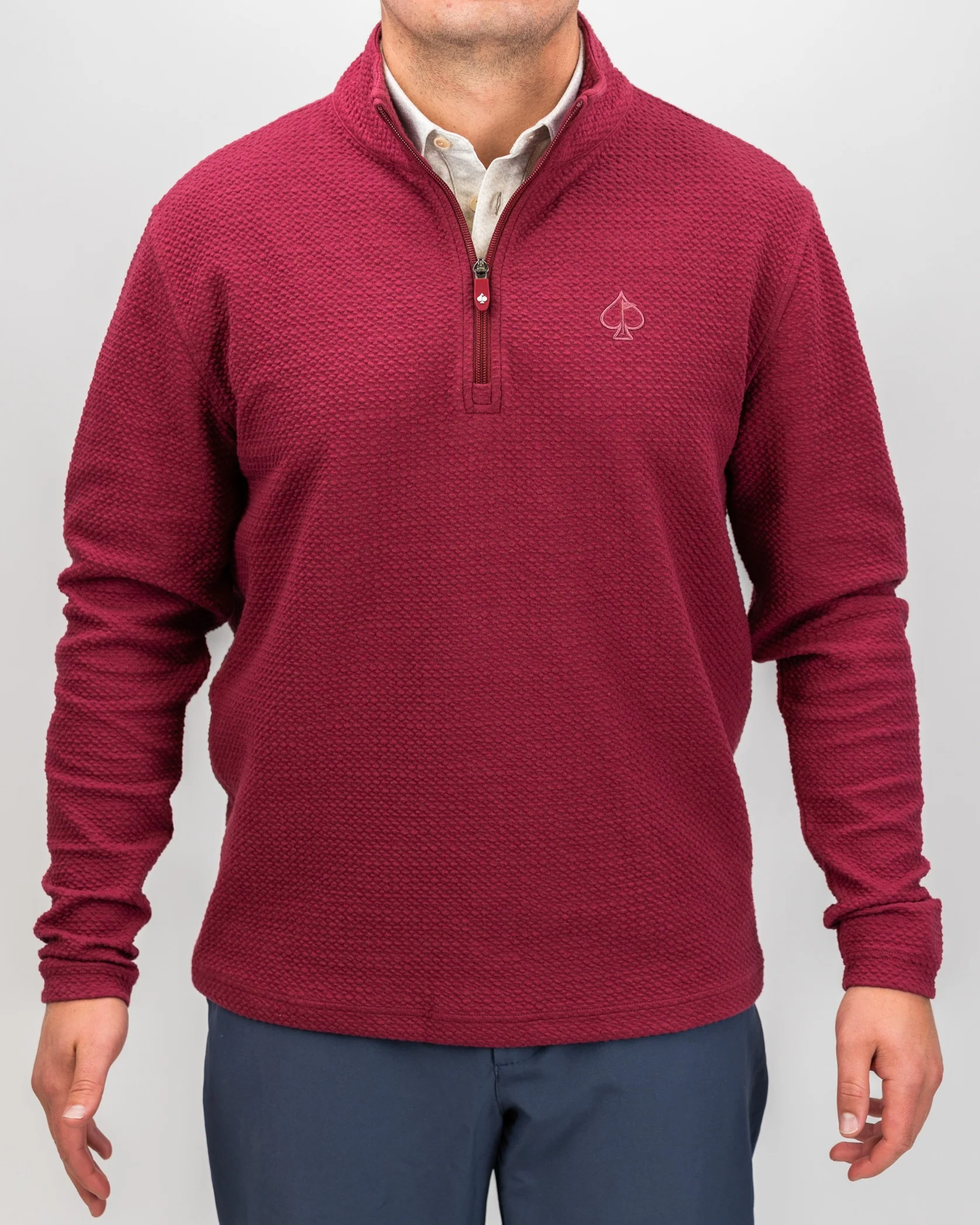 Player Preferred™ Waffle Knit Pullover - Merlot - Image 3