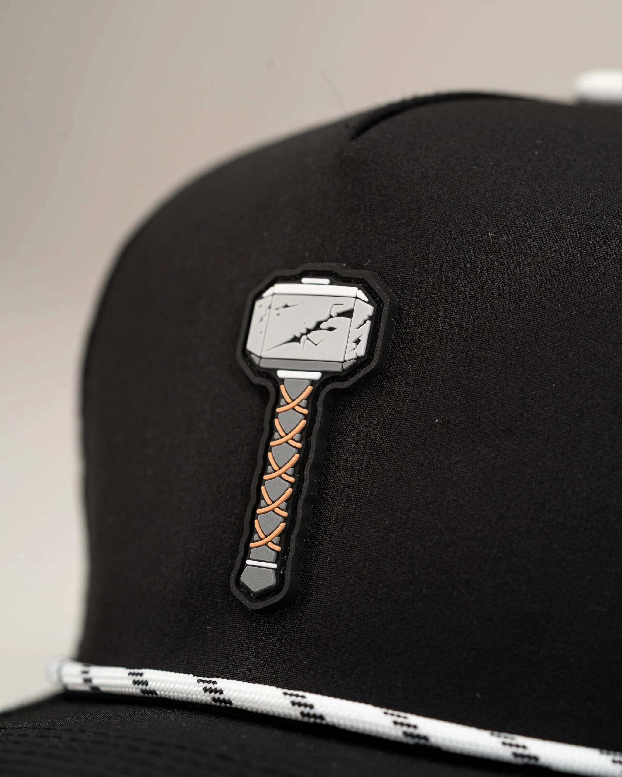 Thor's Hammer Black - Perforated Rope Hat - Image 3