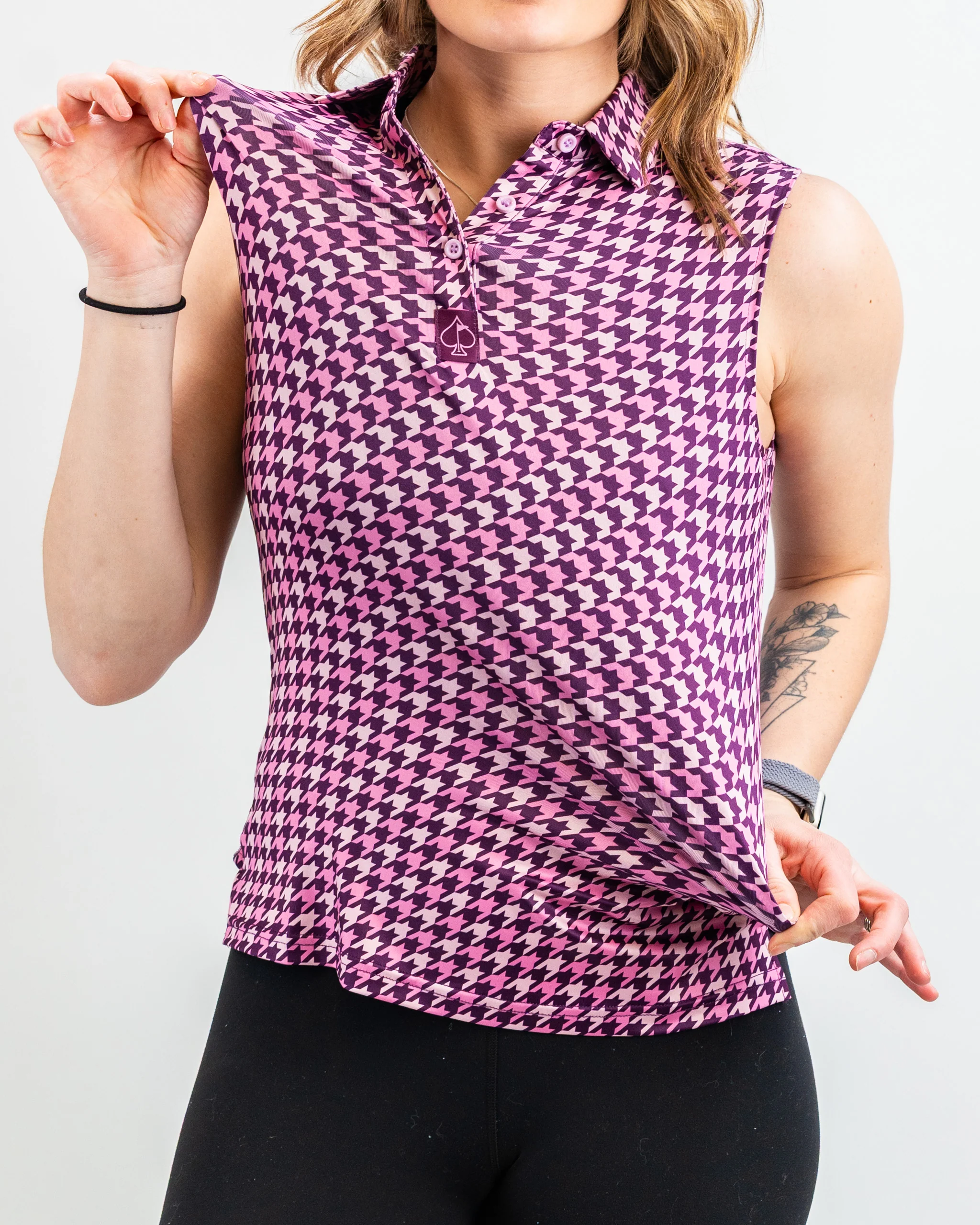 Women's Houndstooth Raspberry - Image 14