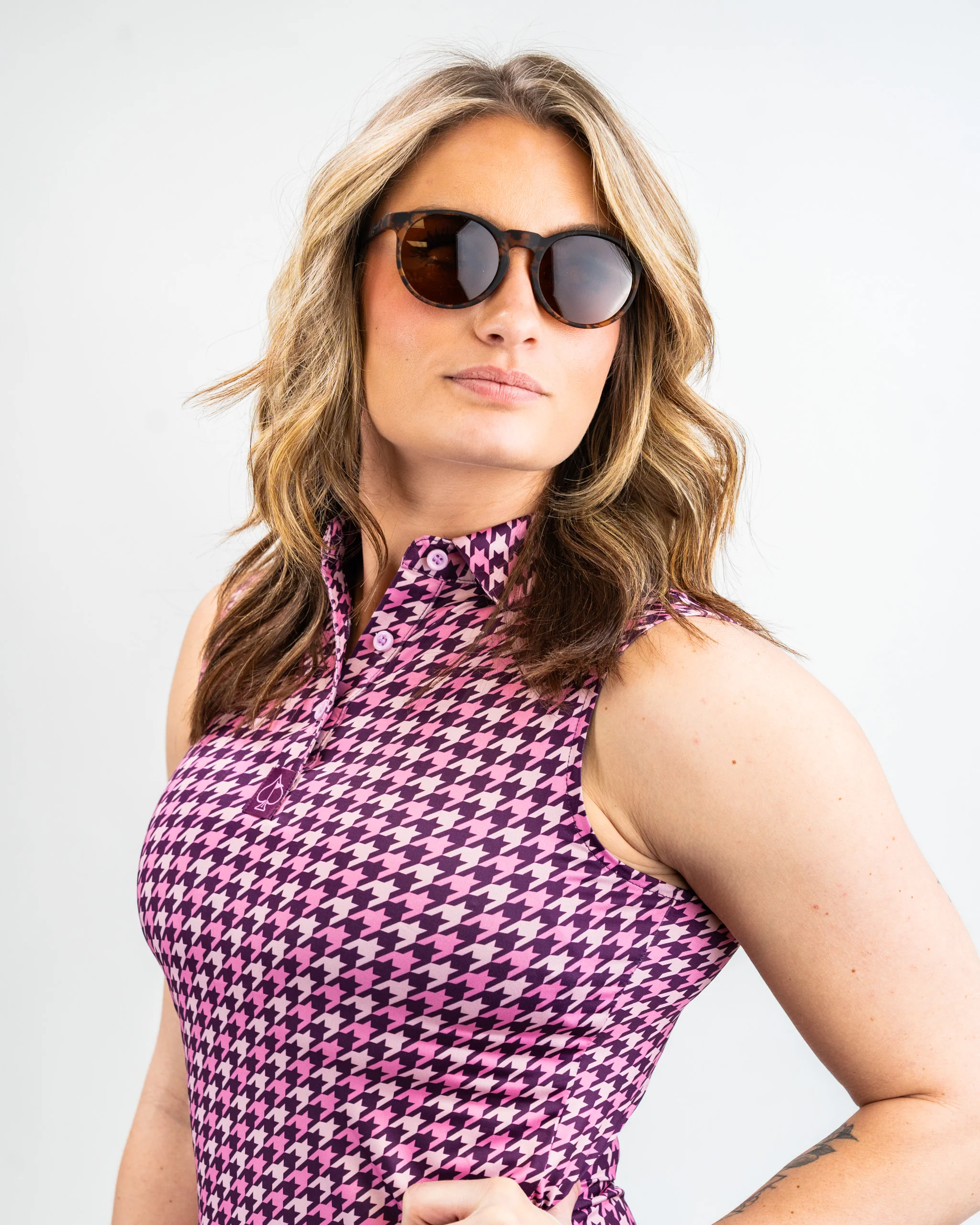Women's Houndstooth Raspberry - Image 18