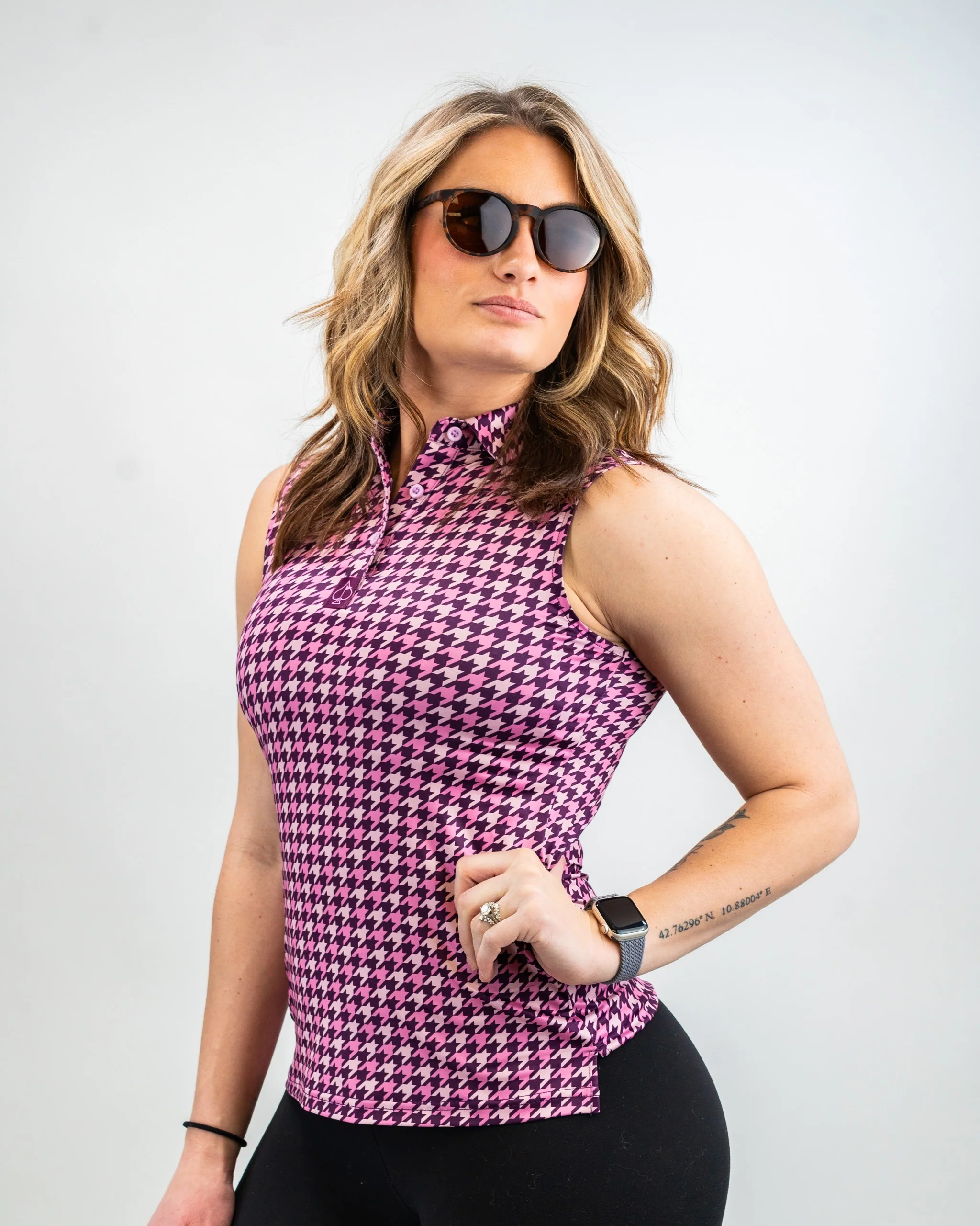 Women's Houndstooth Raspberry - Image 8