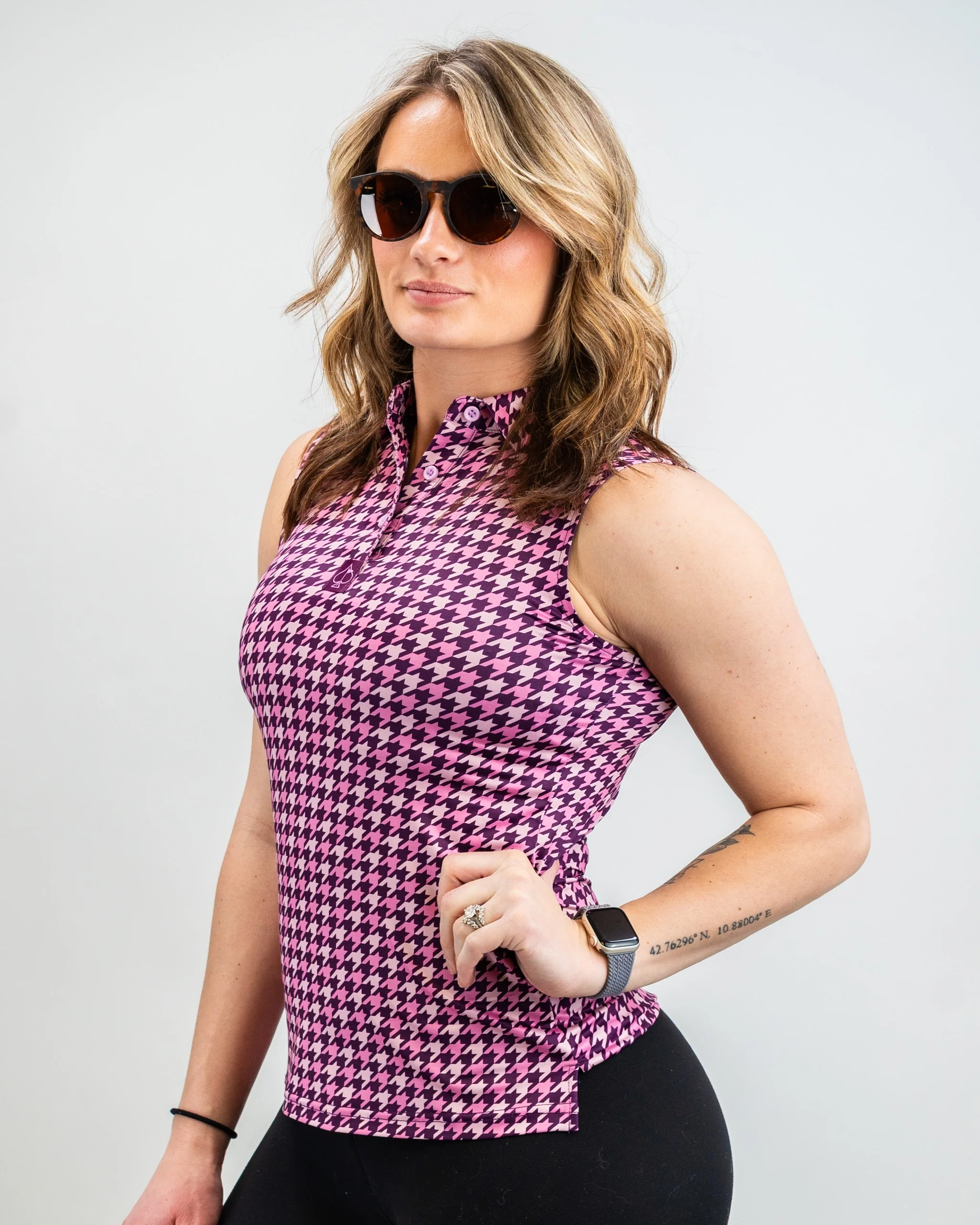 Women's Houndstooth Raspberry - Image 9